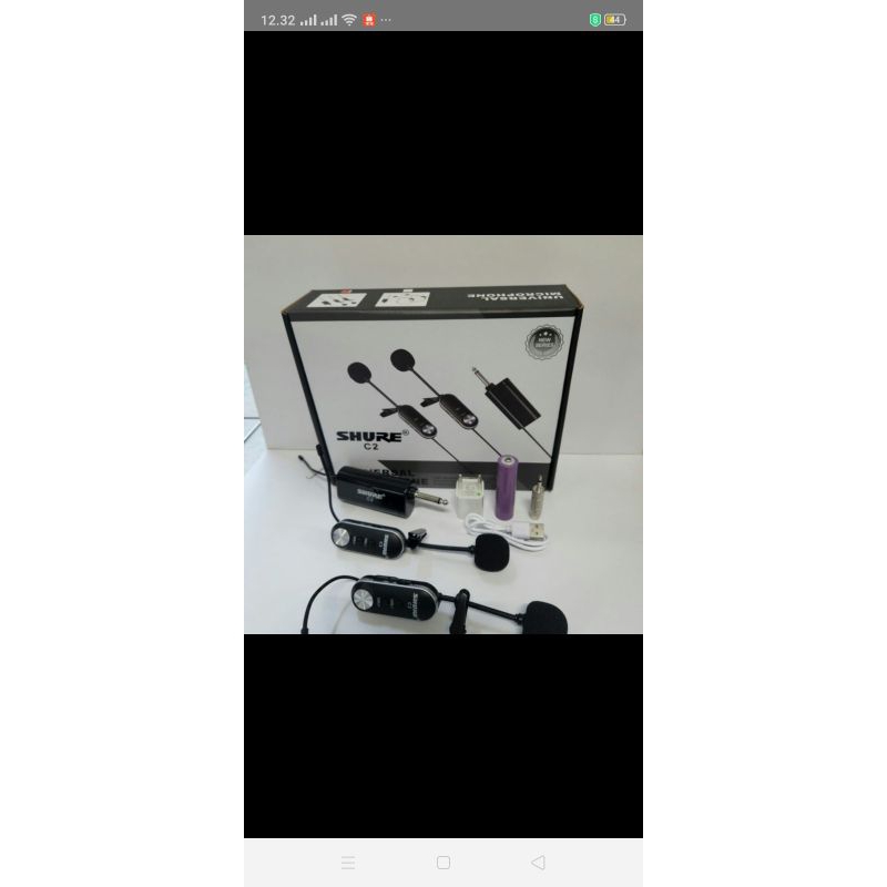 mic wireless clip on/jepit shure c2