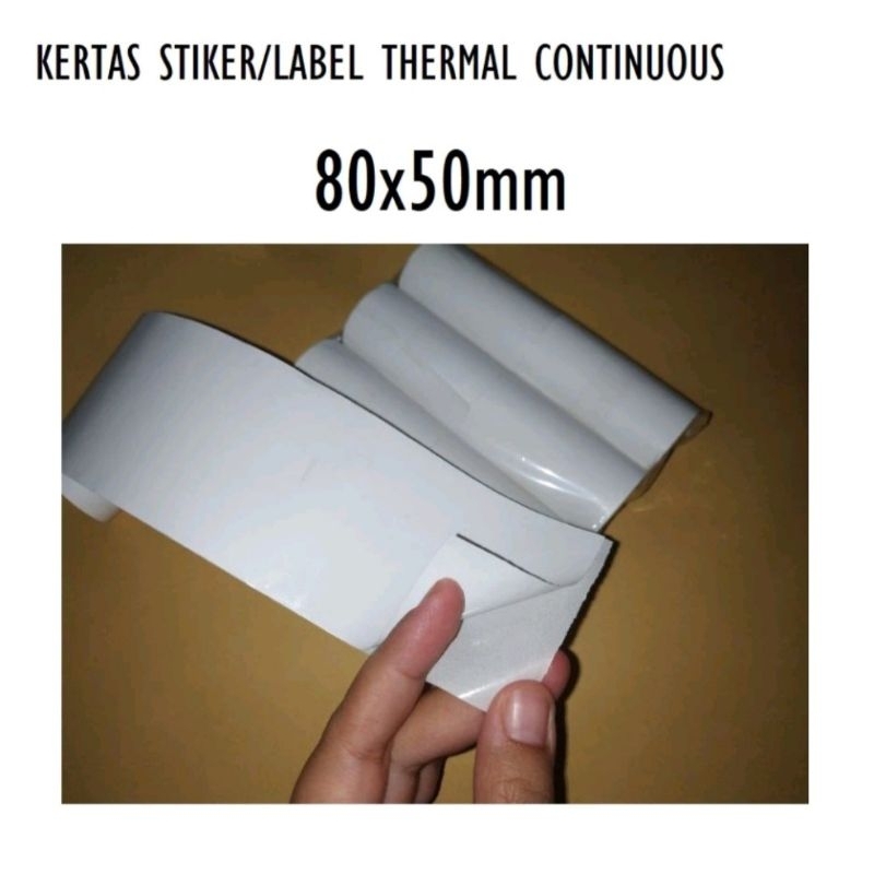 

Kertas Sticker Label Printer Thermal 12 meter ukuran 80 mm