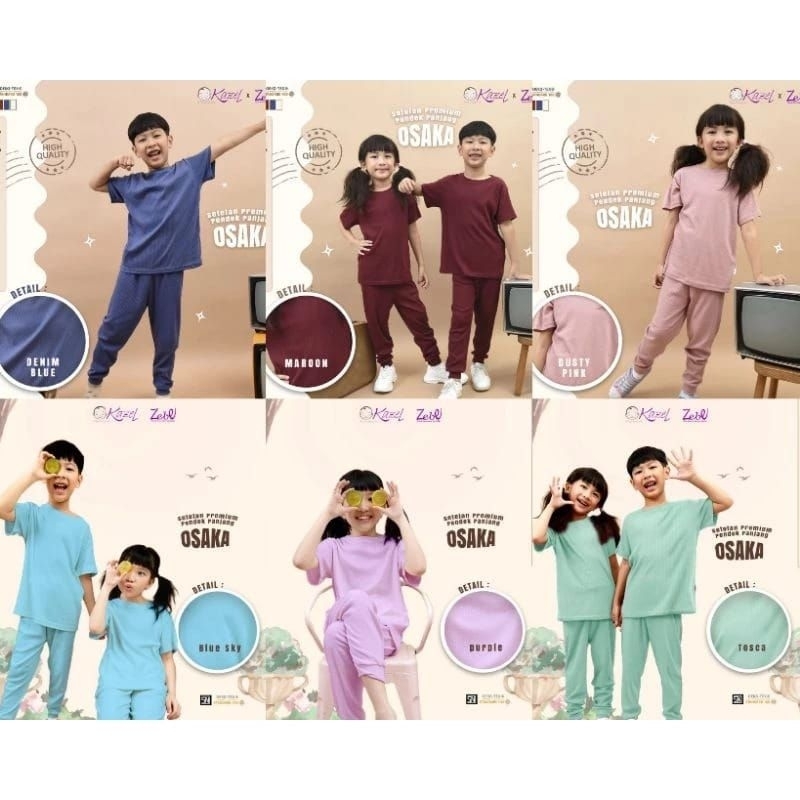 KAZEL Setelan Pendek Panjang OSAKA (1Stel)