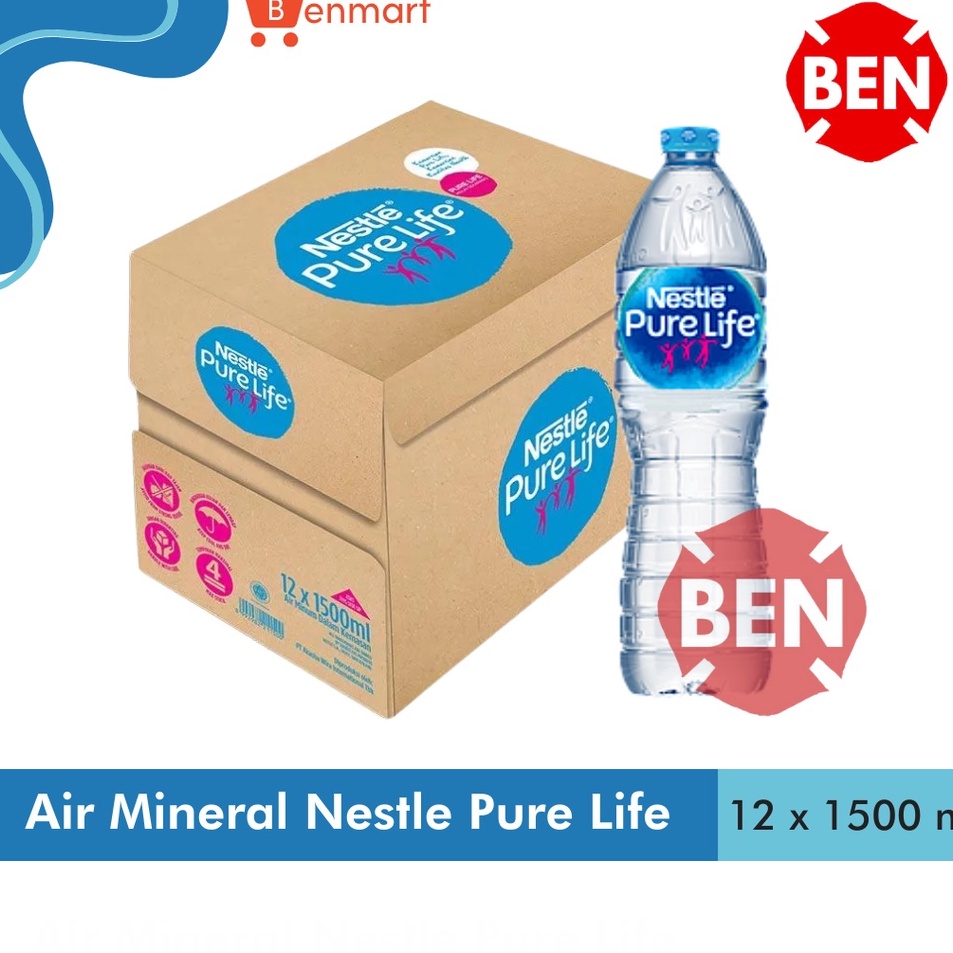 

[KODE PRODUK ETFLJ5747] Nestle 1500ml 1500 ml 1 Dus 12 Botol - Air Mineral Besar Murah Karton Pure Life