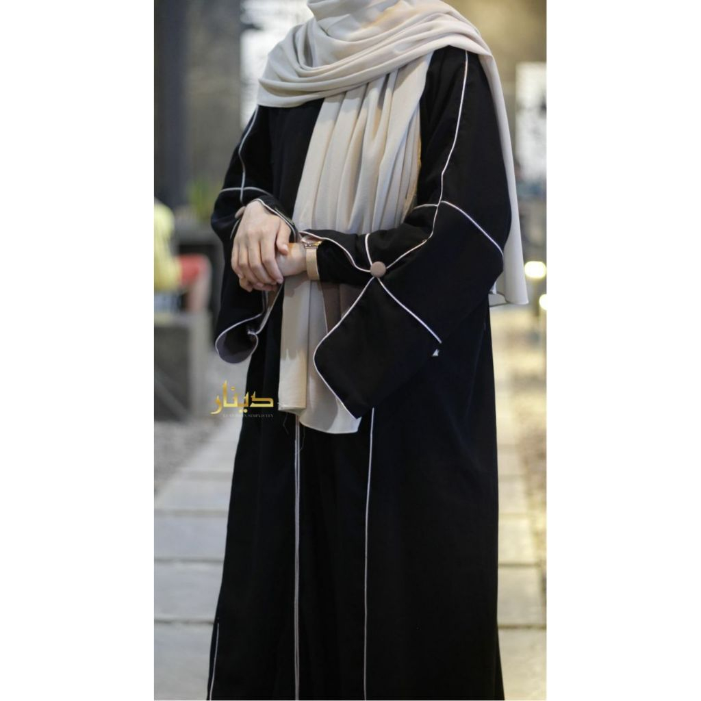 Aleeya-Abaya Gamis Hitam Polos Wanita Bahan Jetblack Premium Ori