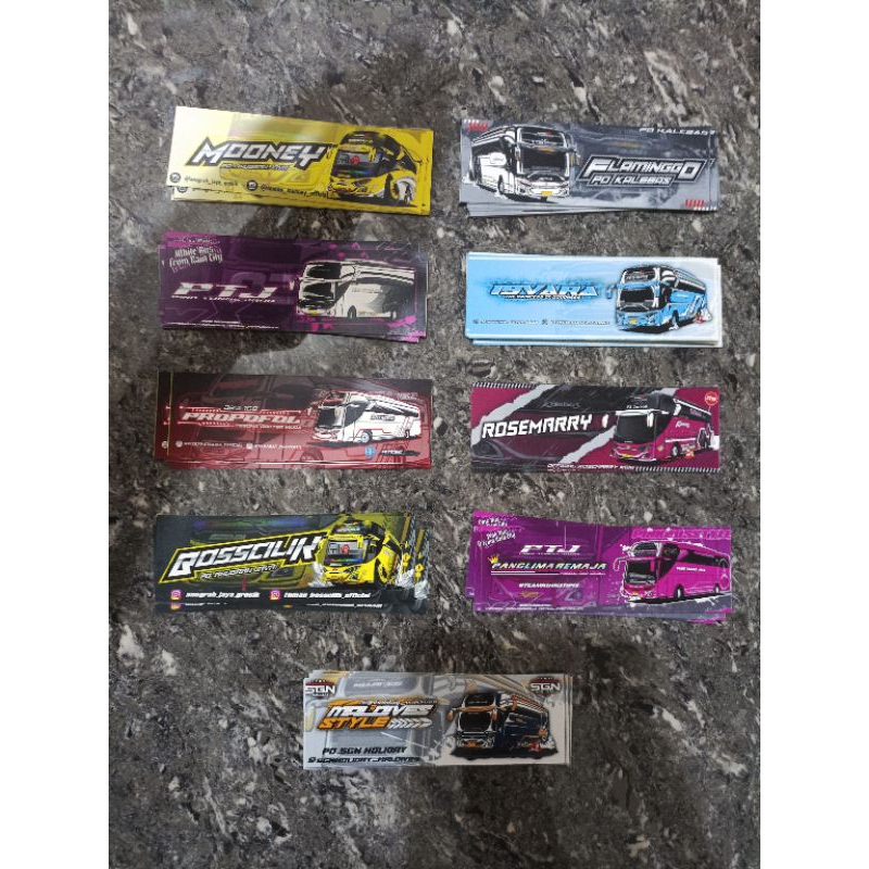 

stiker bus terbaru 9 model isi 40pcs