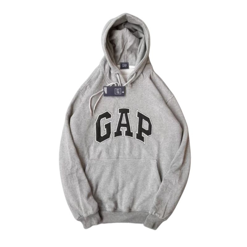 sweater hoodie gap abu full bordir premium unisex hoodie gap bordir termurah bahan adem gratis ongki