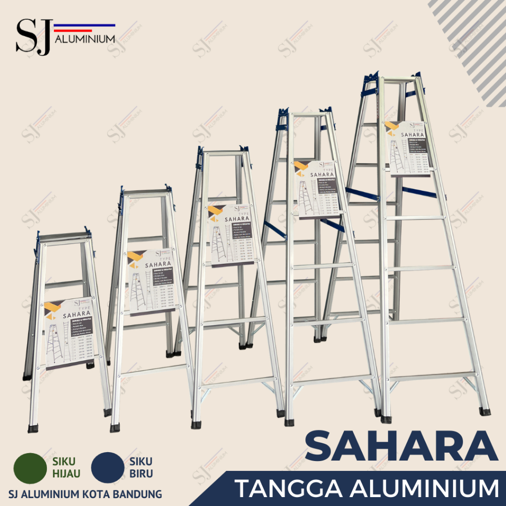 SAHARA - Tangga Aluminium Lipat Multifungsi / Aluminium Ladder Tahan Beban 200 KG