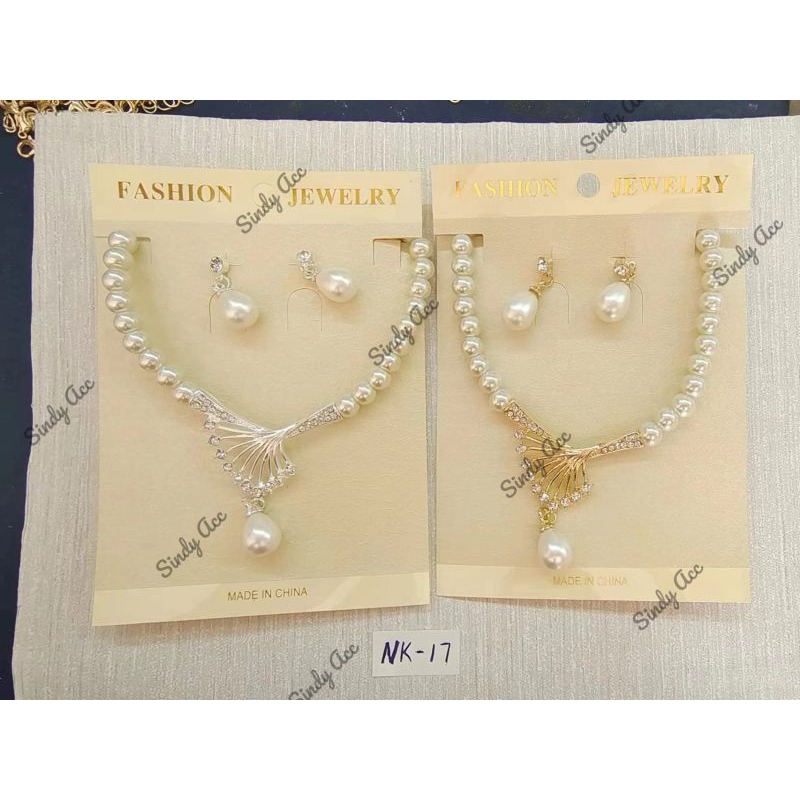 RB Kalung mutiara set anting//kalung mutiara//giwang mutiara