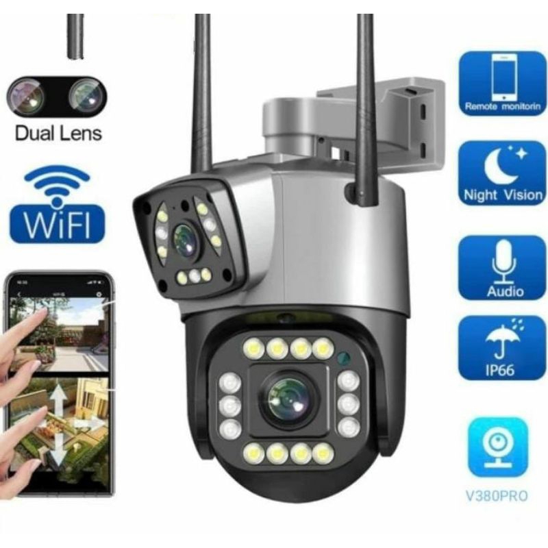 NEW IP CAMERA OUTDOOR DUAL LENS CCTV V380PRO CCTV SPEED DOME