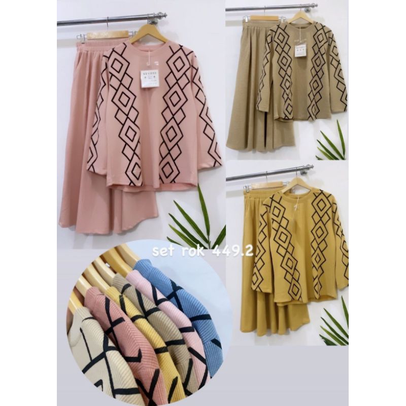 Kuyifei 449.2//One set rok//Setelan rok//Set rok rajut//One set rok//Set rok//Setelan wanita//Baju s