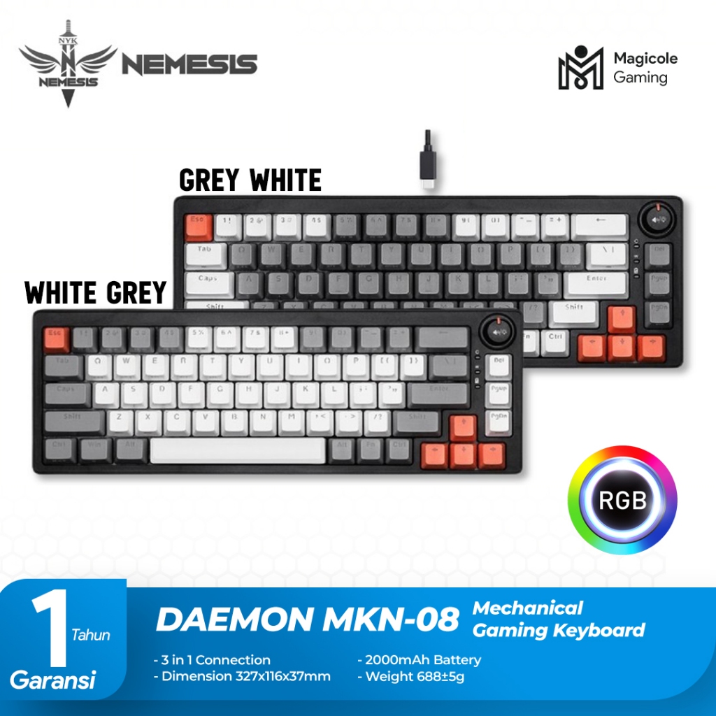 Keyboard Mechanical Hotswap NYK Nemesis DAEMON MKN-08