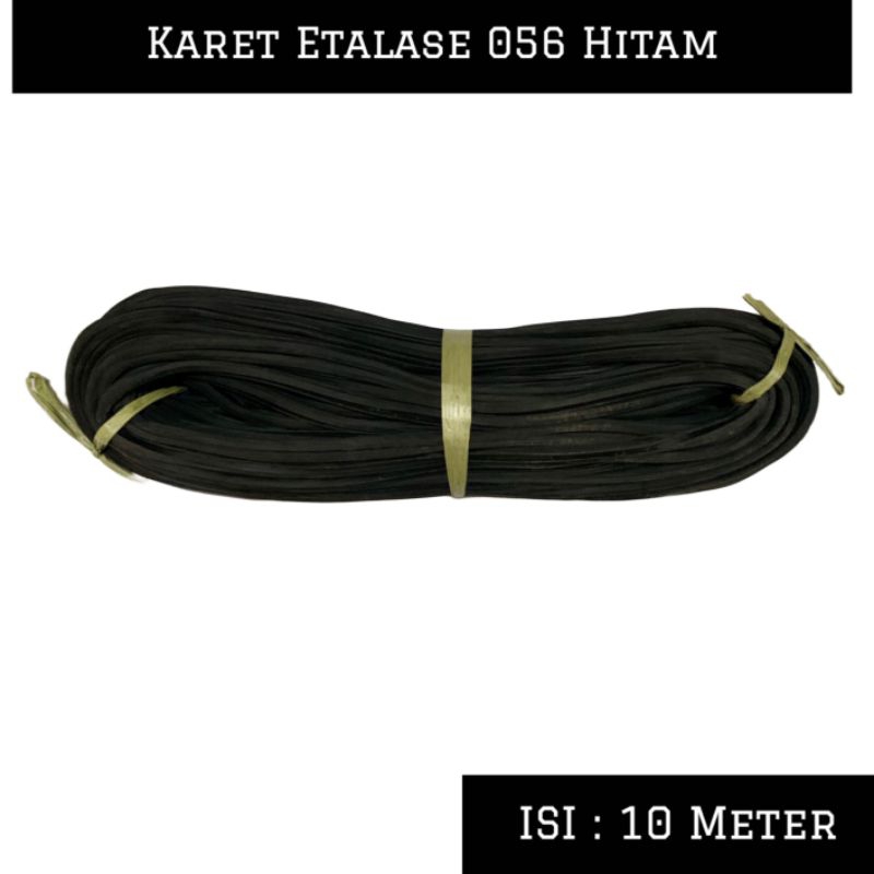 (10 Meter) Karet Lis Etalase 056 Hitam Untuk Kaca Etalase
