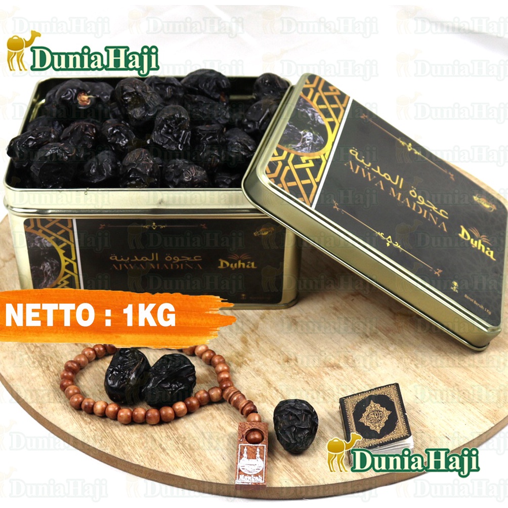 

AJ65 Kurma Ajwa 1KG Lembut Kemasan KALENG / Azwa Ajwah Kurma Nabi Empuk 100% Asli Madinah Premium Exclusive ➤Terkini