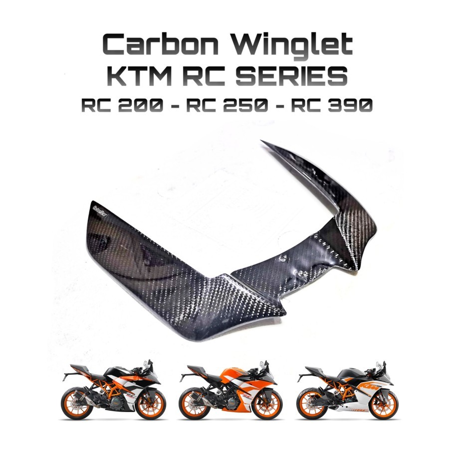 CARBONSTAR : Carbon Winglet KTM RC200 RC250 RC390 Modificazone Aksesoris Custom Karbon Kevlar FIber 