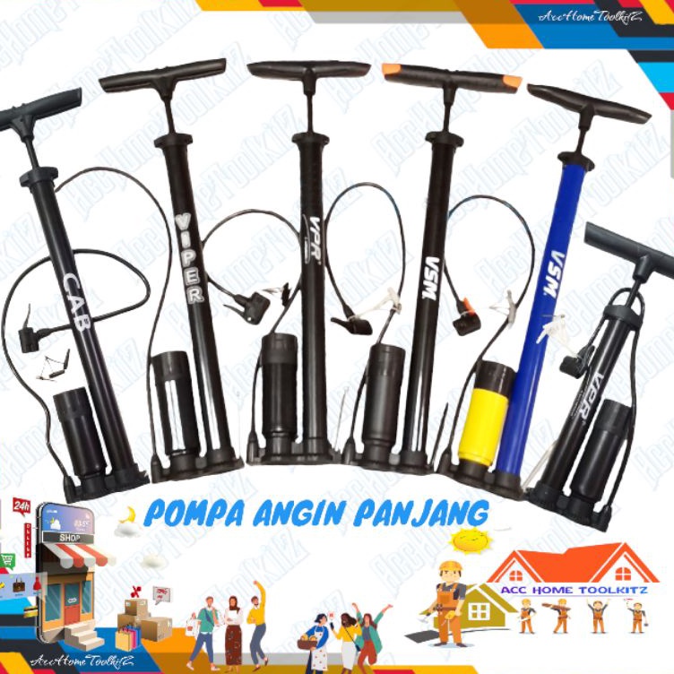 [KODE PQNJZ] Pompa Angin Sepeda Motor Mobil Tabung Meter Black ASLI ORIGINAL 100% ORI / VPR/VIPER/VS