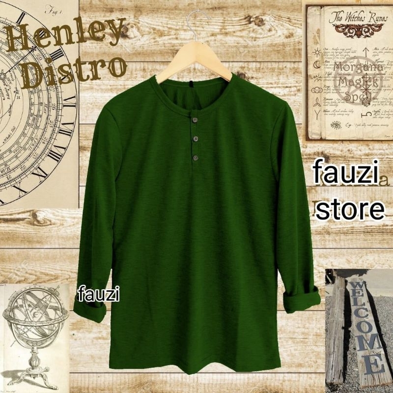 kaos kancing 3 pria dewasa lengan panjang