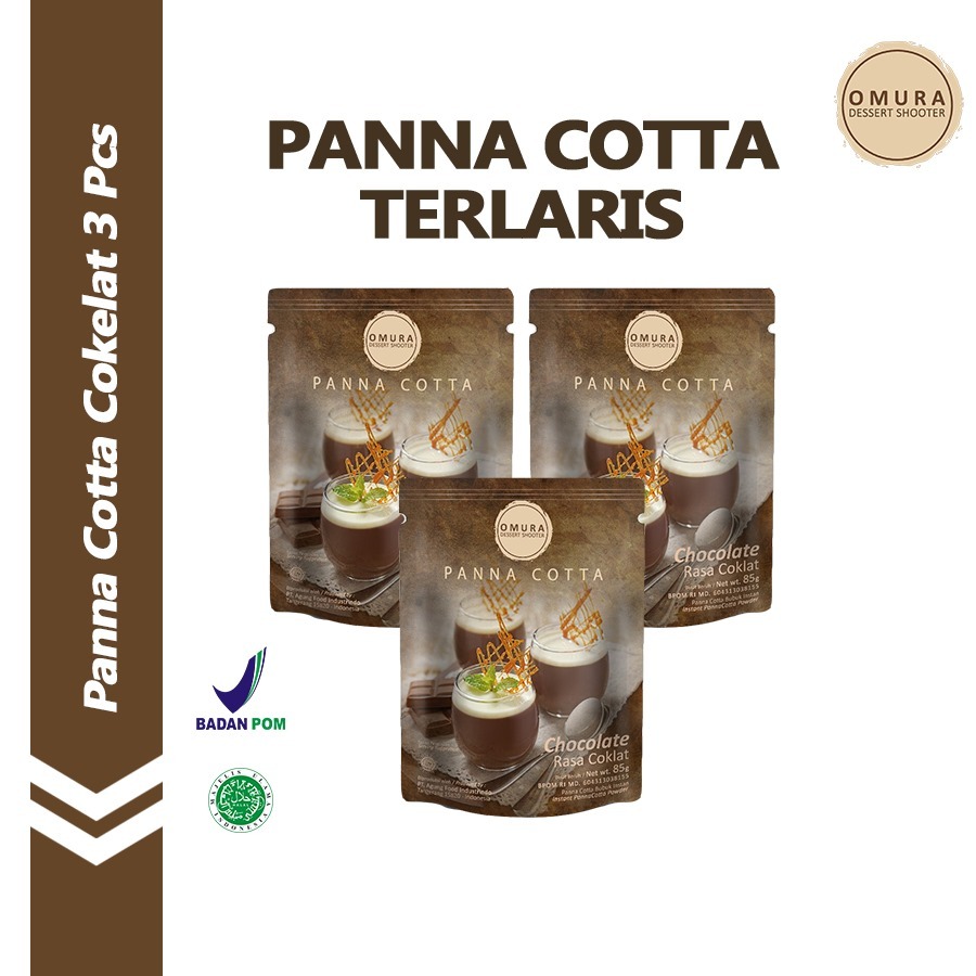 

[BUNDLE 3 PCS] Omura Dessert Shooter Bubuk Panna Cotta Pudding Italia Rasa Chocolate / Cokelat