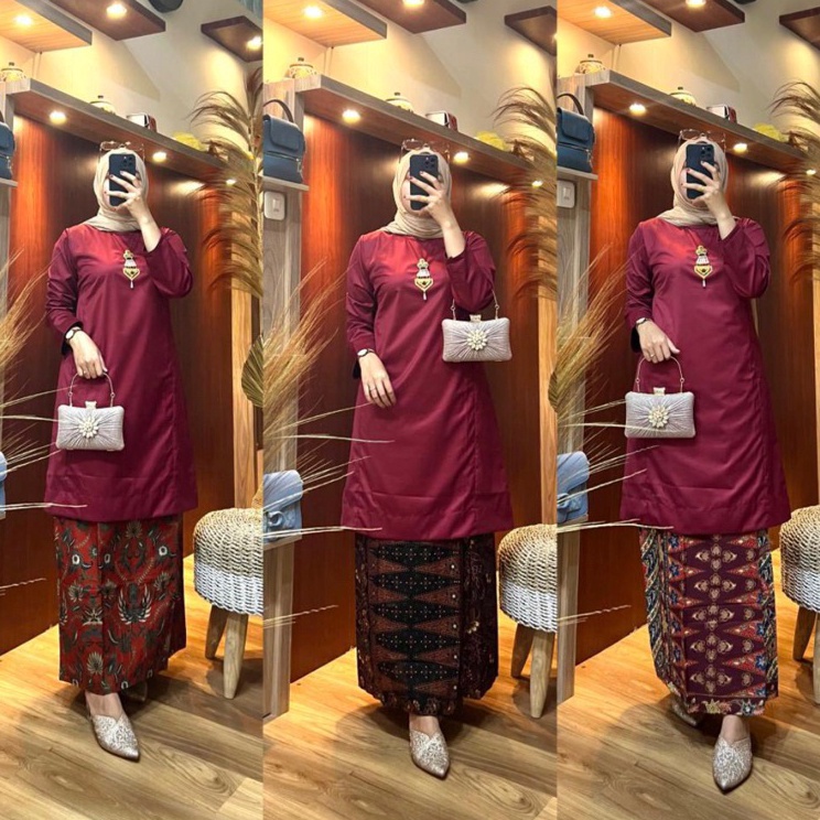 [KODE 6BNTI] By GoldenStore Setelan Baju Kurung Melayu / Baju Kurung Stelan Rok Batik/ Baju Kurung M