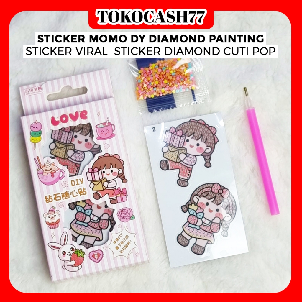 

STICKER MOMO DY DIAMOND PAINTING STICKER VIRAL / STICKER DIAMOND CUTI POP