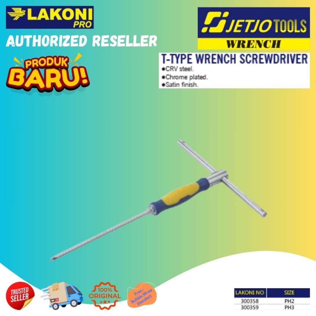 Lakoni Pro T-Type Wrench Screwdriver Kunci Obeng Gagang T