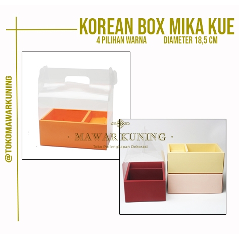 

Korean Mika Box Kue Bunga / Kotak Kado
