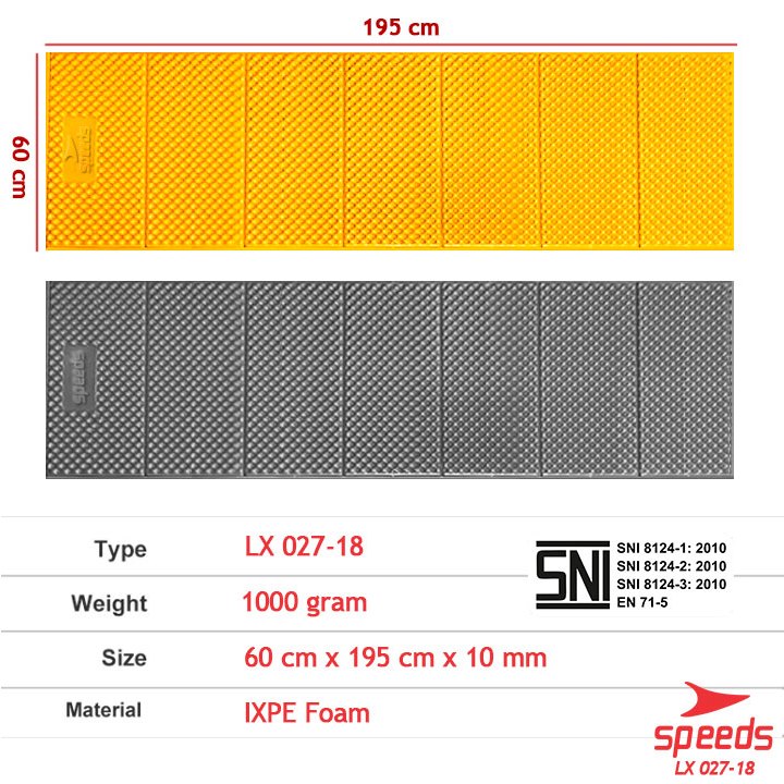 SPEEDS Matras Lipat Duduk XPE Polos Olahraga Yoga Playmat Playmate Baby Tebal Karpet Outdoor Matras