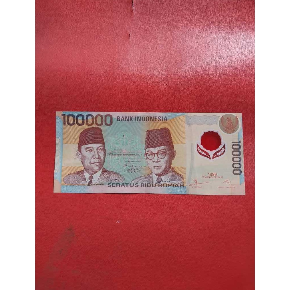 MALL Uang kuno asli/ 100.000 Polimer tahun 1999 serbuuu 