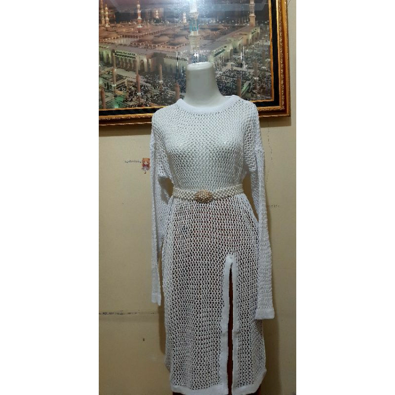 atasan luaran wanita jaring slit auter