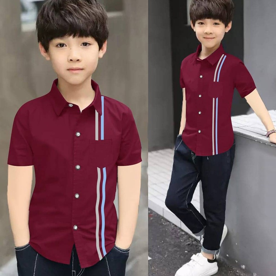 GGPQ2192 Jangan Sampai Kehabisan g.j.v.hem kids JOJO kemeja anak laki laki bahan katun stretch(bisa 