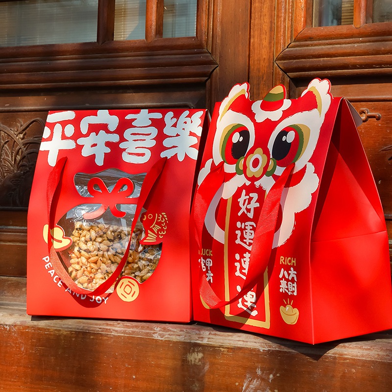 

Paper Bag 19x10x23cm Hampers Imlek Sincia Tahun Naga Dargon Goodie Bag Tas Kado Merah Chinese New Year Barongsai