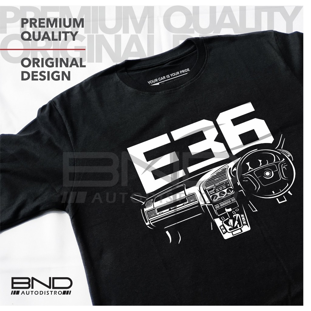 Kaos BMW E36 Dashboard - T-Shirt E36 Kaos BMW Bimmer