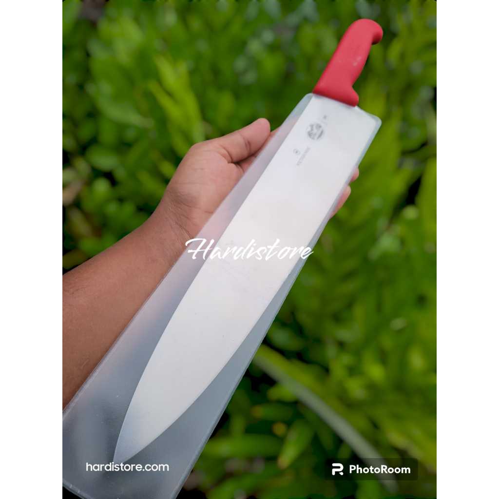 Pisau Iris Daging 31 cm Victorinox Carving Knife 5.2001.31 Red Fibrox Handle Original Swiss