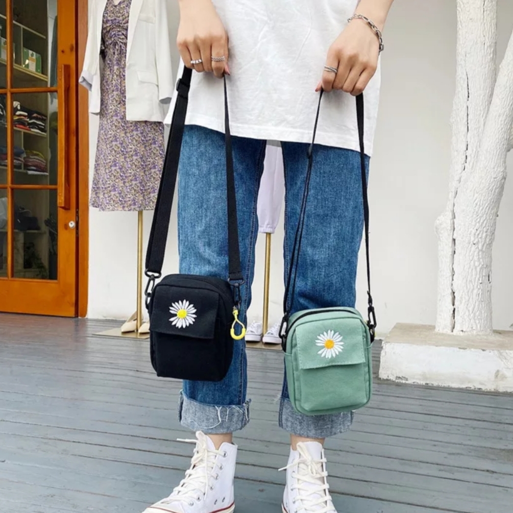 Shella_Bag / Tas Selempang Daisy Sling Bag Kanvas Tas Murah