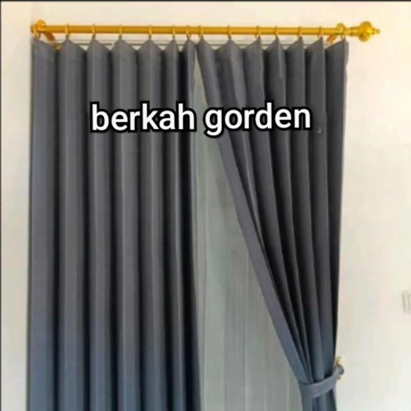 Gorden jendela model cantolan kawat S bahan blackout Gorden Blackout Polos Plisket Model Cantolan Ka