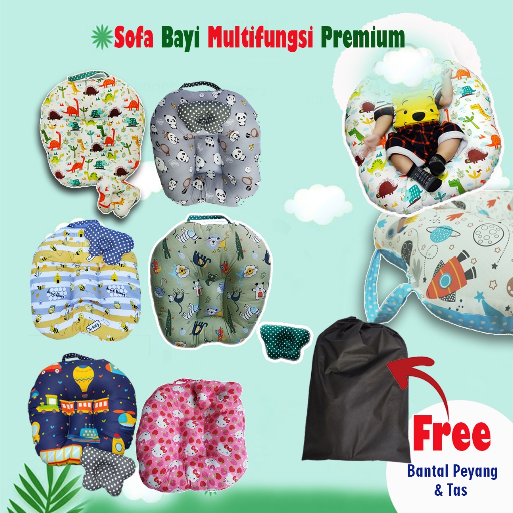 Free Bantal Peyang Dan Tas Serut!! Sofa Bayi New Born Dudukan Bayi Kasur Mobil Kasur Travelling Bayi Baby Lounger Jumbo