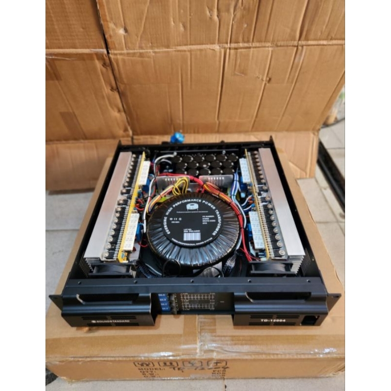 Power Amplifier Ampli Soundstandard TD12004 TD 12004 Class H 4x1200 Watt 4 Chanel Panel 2U Komponen 