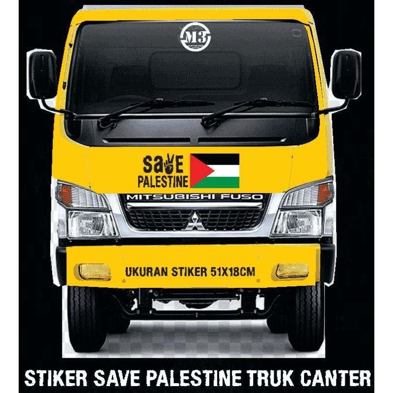 Stiker Bendera Palestine TRUK CANTER, PICKUP GRANDMAX Cutting Sticker Terbaru