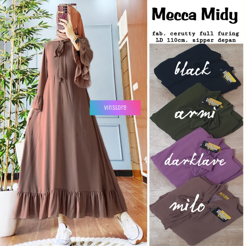 (BISA COD) MECCA MIDI // MIDY DRESS WANITA DAN REMAJA // ORI BY VINSTORE