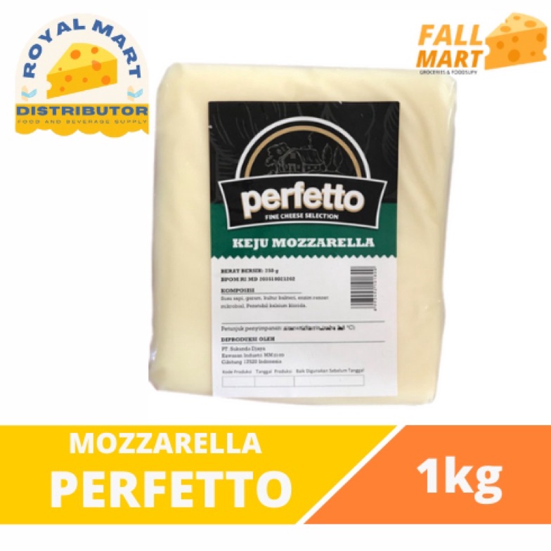 

➴ MOZZARELLA PERFETTO 1kg / ORIGINAL KEJU MOZZARELLA / CHEESE / PERFETTO 1kg ➾Bayar Di Tempat