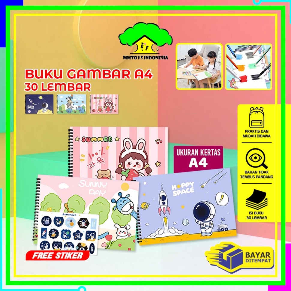 

COD MI-A62 Buku Gambar A4 30 Lembar Drawing Book Buku Mewarnai Anak Balita Painting Book / Buku Menggambar Buku Sketsa Gambar Lukis Best Produk ⌒O