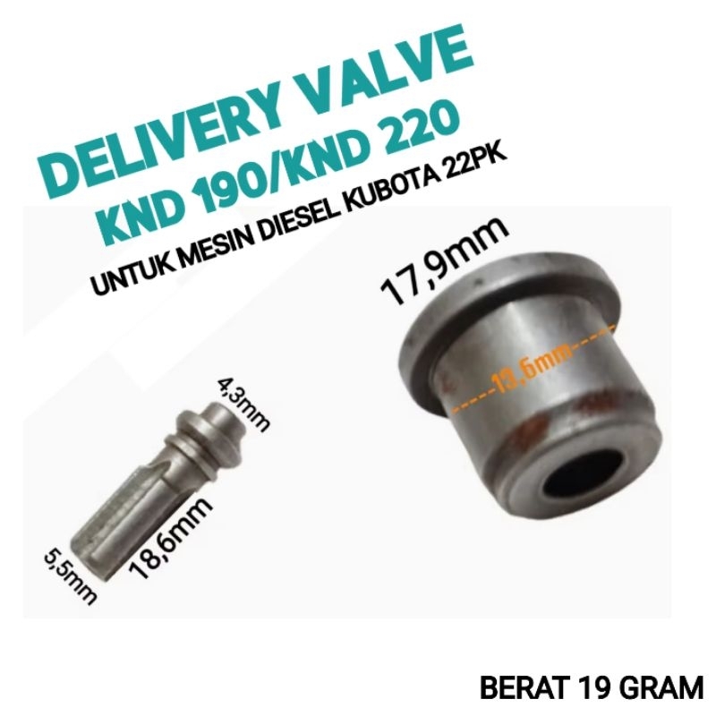 KND 190 KND 220 DELIVERY VALVE UNTUK MESIN DIESEL KUBOTA 22PK