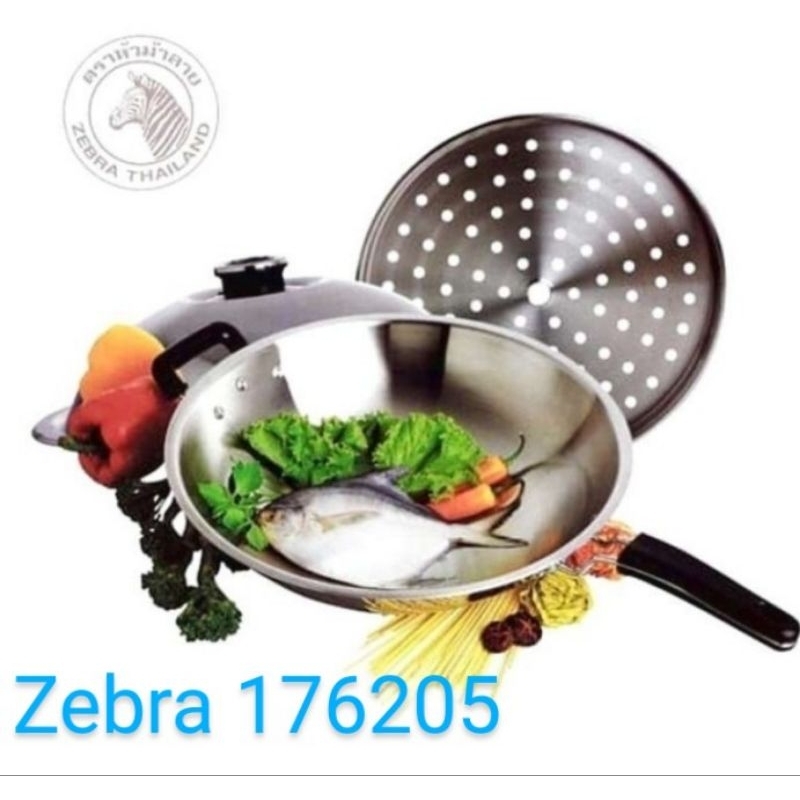 ZEBRA 176205 WAJAN WOK 38CM STEAMER LONG HANDLE 176205