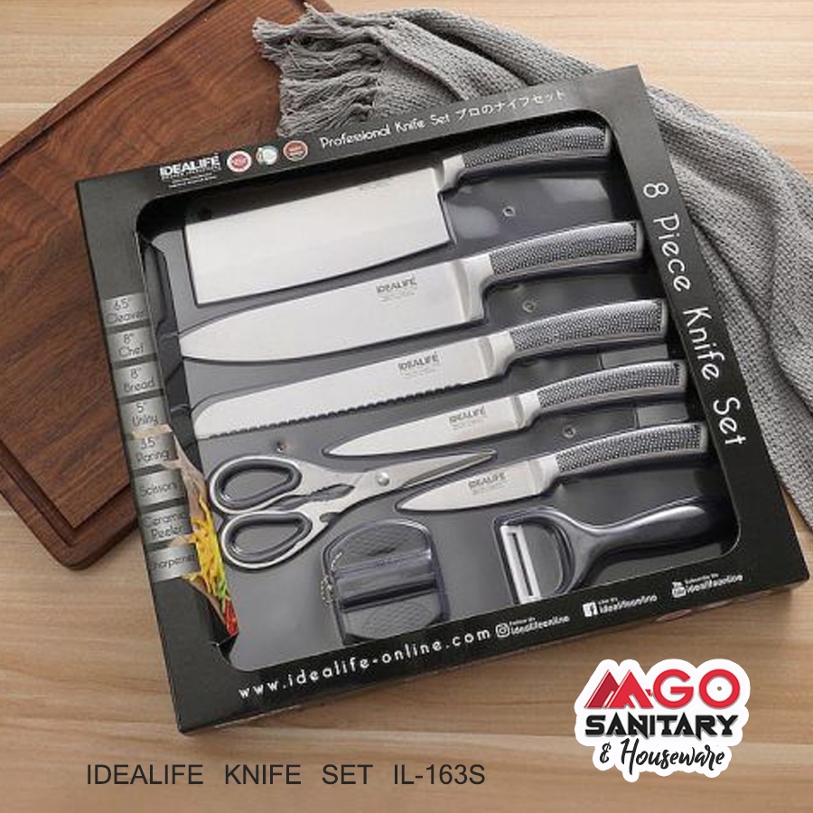 IDEALIFE KNIFE SET IL-163S/PISAU SET IDEALIFE/ALAT PENGASAH PISAU DAPUR/PISAU DAPUR STAINLESS