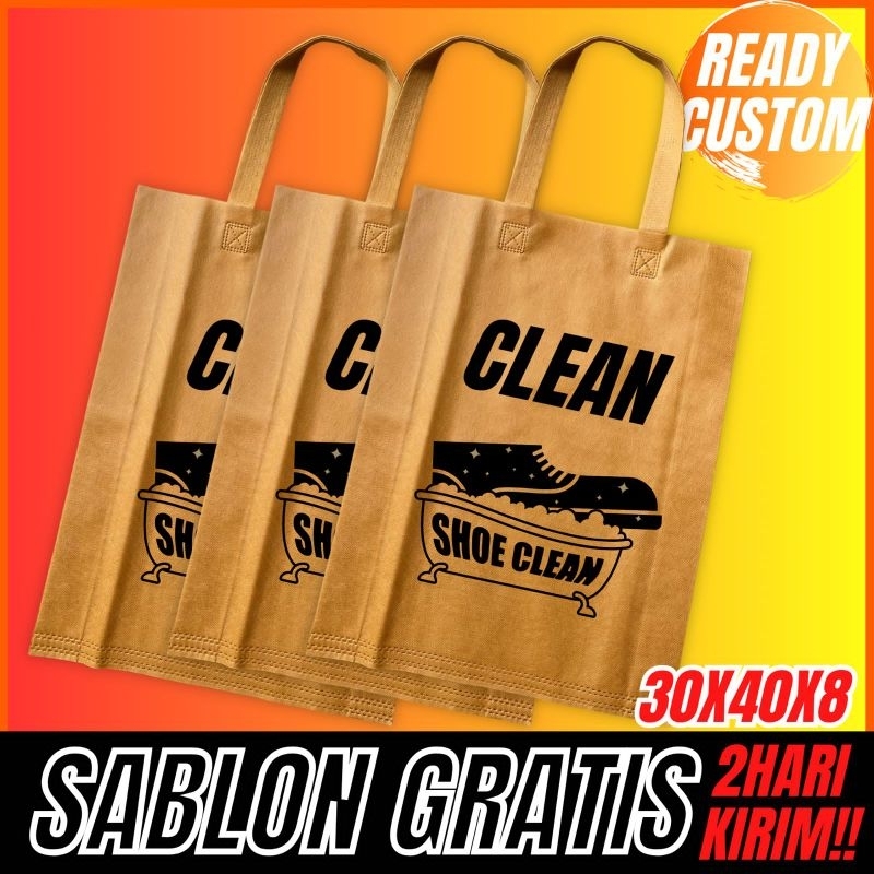 

1 HARI KIRIM TAS SPUNBOUND TALI PRES FREE SABLON TAS PROMOSI TOKO OLSHOP PERUSAHAAN TERMURAH PALING LARIS PRES TALI 30X40X8 CM