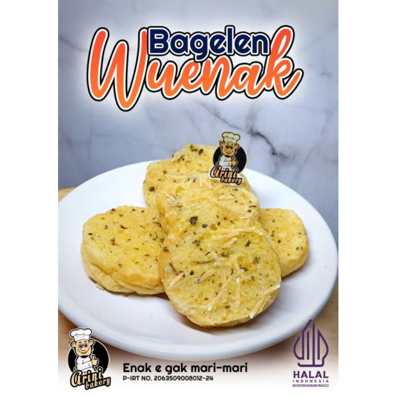 

Roti Bagelen | Rasa Garlic Cheese | 100gr | Wuenak | Arini Bakery