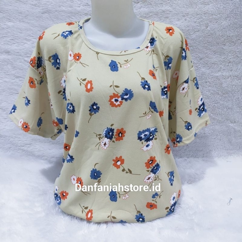 Kaos Atasan Wanita Ukuran Jumbo Motif Bunga