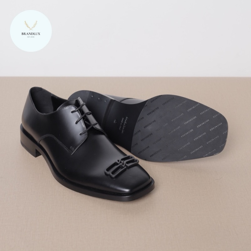 BALENCIAGA Men BB Icon Derby Shoes 30mm in Black