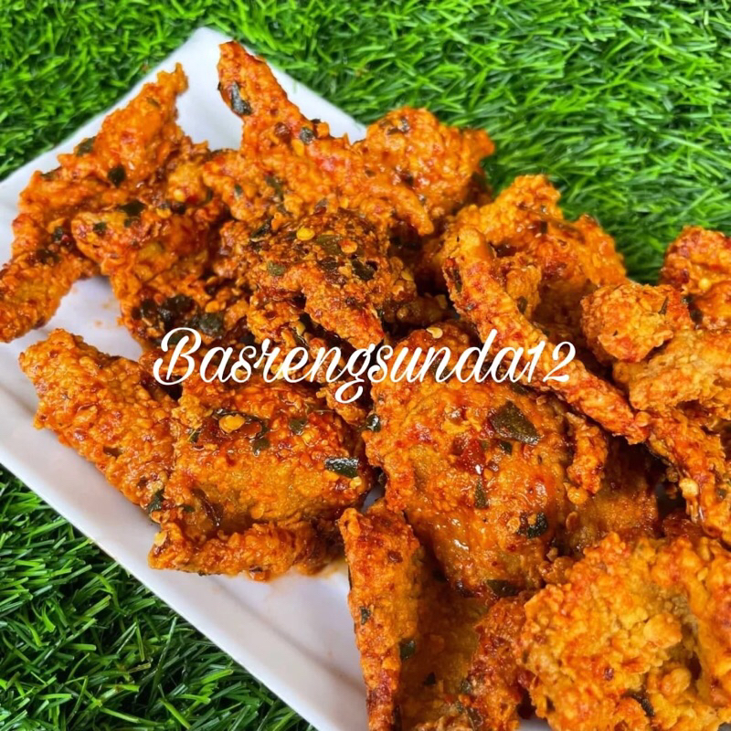 

Kripik Kulit Ayam Crispy renyah Pedas Daun Jeruk 500gram