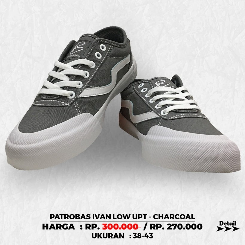 Sepatu Casual ATROBAS IVAN LOW UPT - CHARCOAL Original Murah