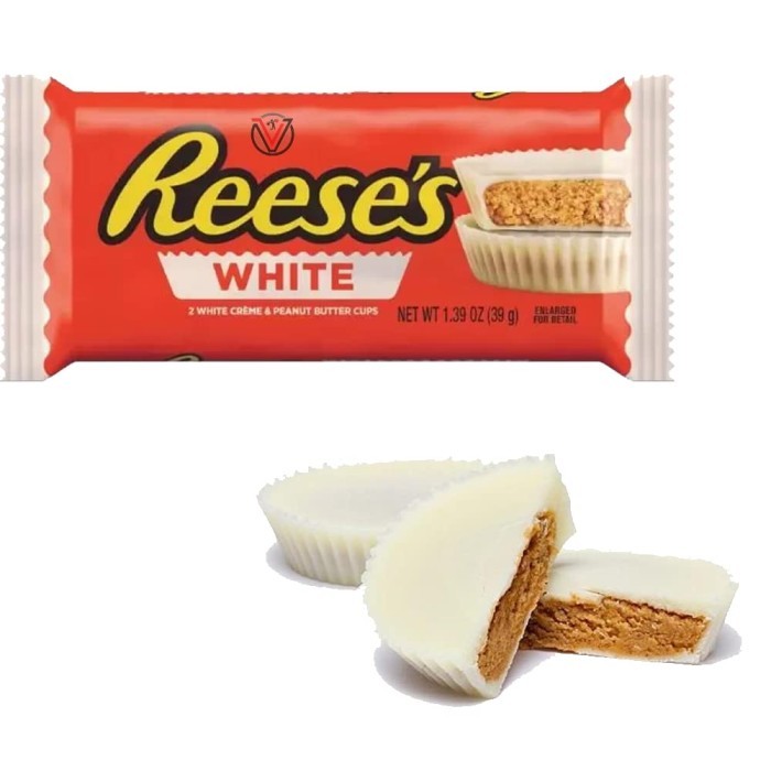 

Reeses White Peanut Butter Cup 39 gram Snack Import