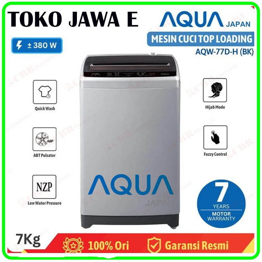 MESIN CUCI 1 TABUNG AQUA SANYO JAPAN AQW 77DH Otomatis - 7 KG