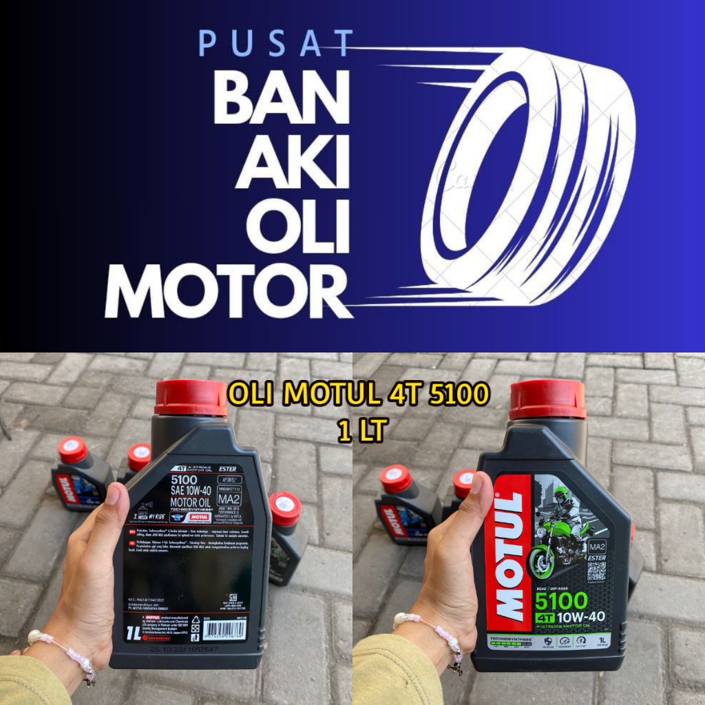 OLI MOTUL 5100 4T 1LT // OLI MOTUL  5100-4T 10W-40 Ma2 ESTER OLI MESIN CBR R15VIXION VERZA1 LITER
