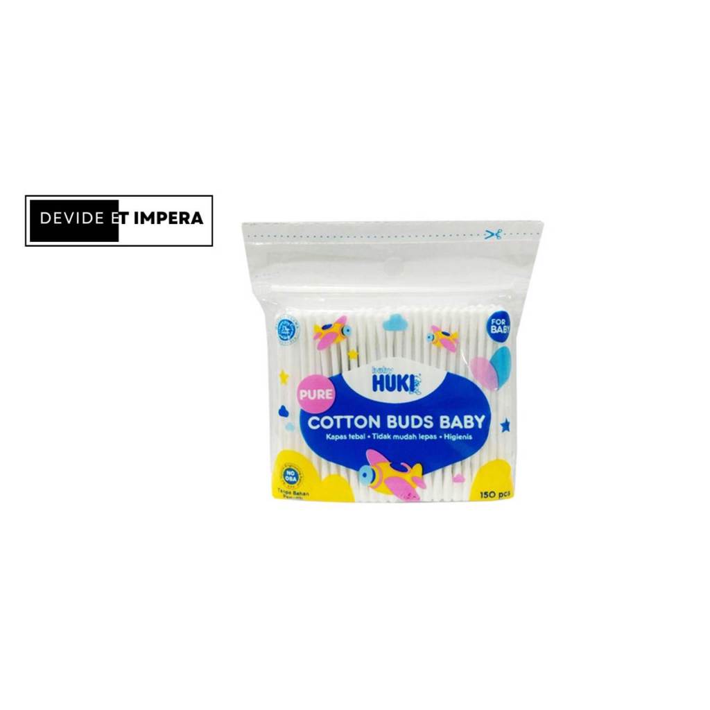 Huki bud baby cotton buds extrafine 150 pcs / cotton bud bayi lembut